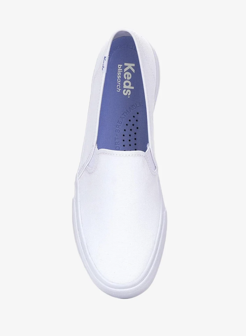 Keds white Keds Women's Double Decker Slip On Canvas Casual Sneaker White for Women | Best Price UAE